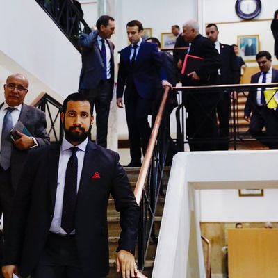 Alexandre Benalla during President Emmanuel Macron's official visit to Algeria